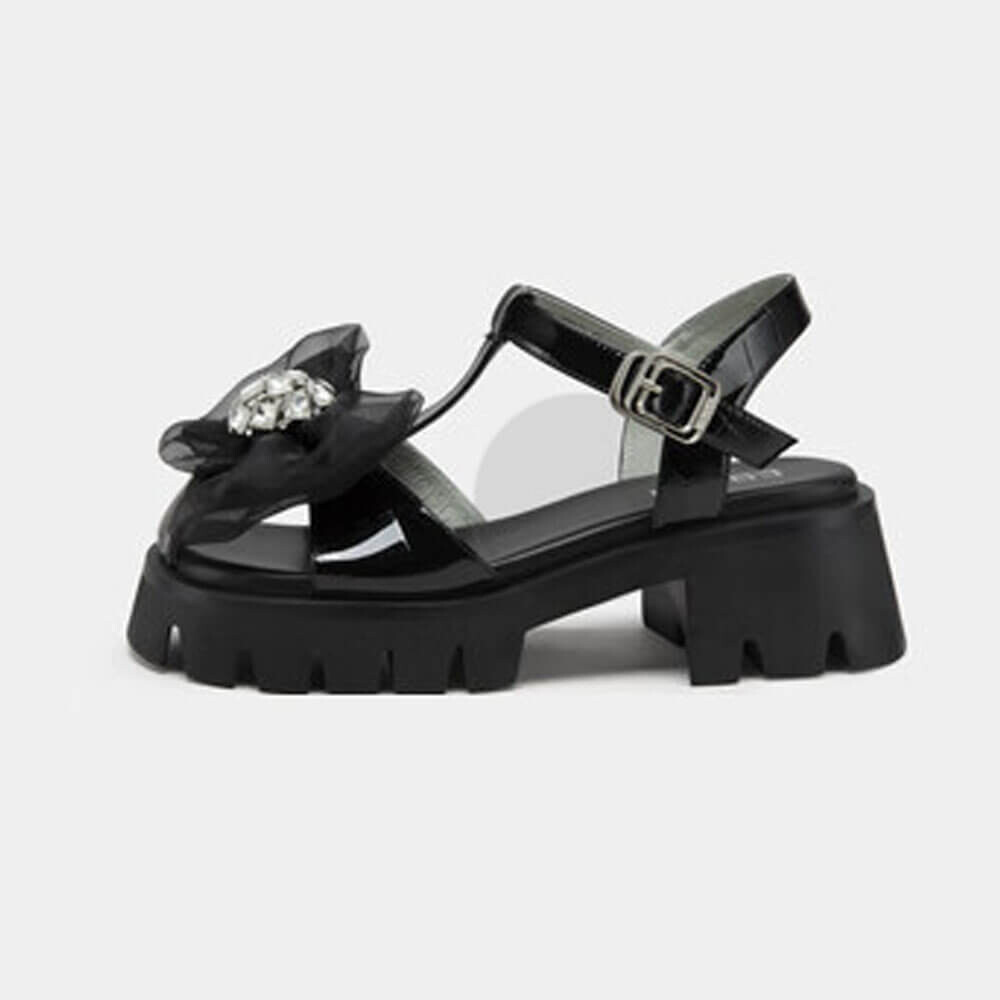 

Босоножки с бантом Eblan On Thick High Heel (размер 38), черный
