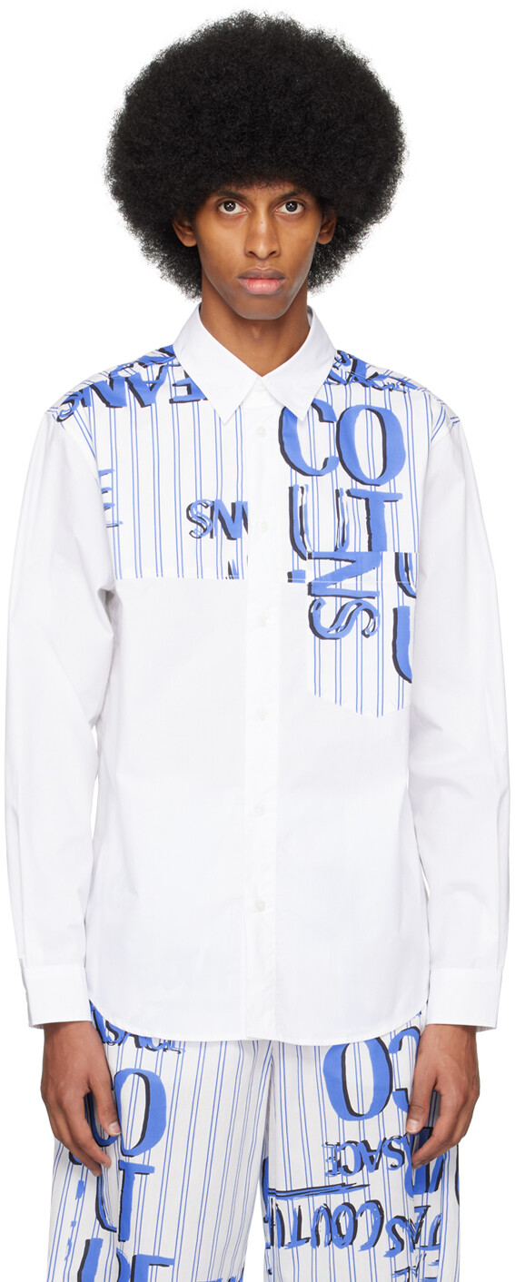 

Белая рубашка с каракулями Versace Jeans Couture