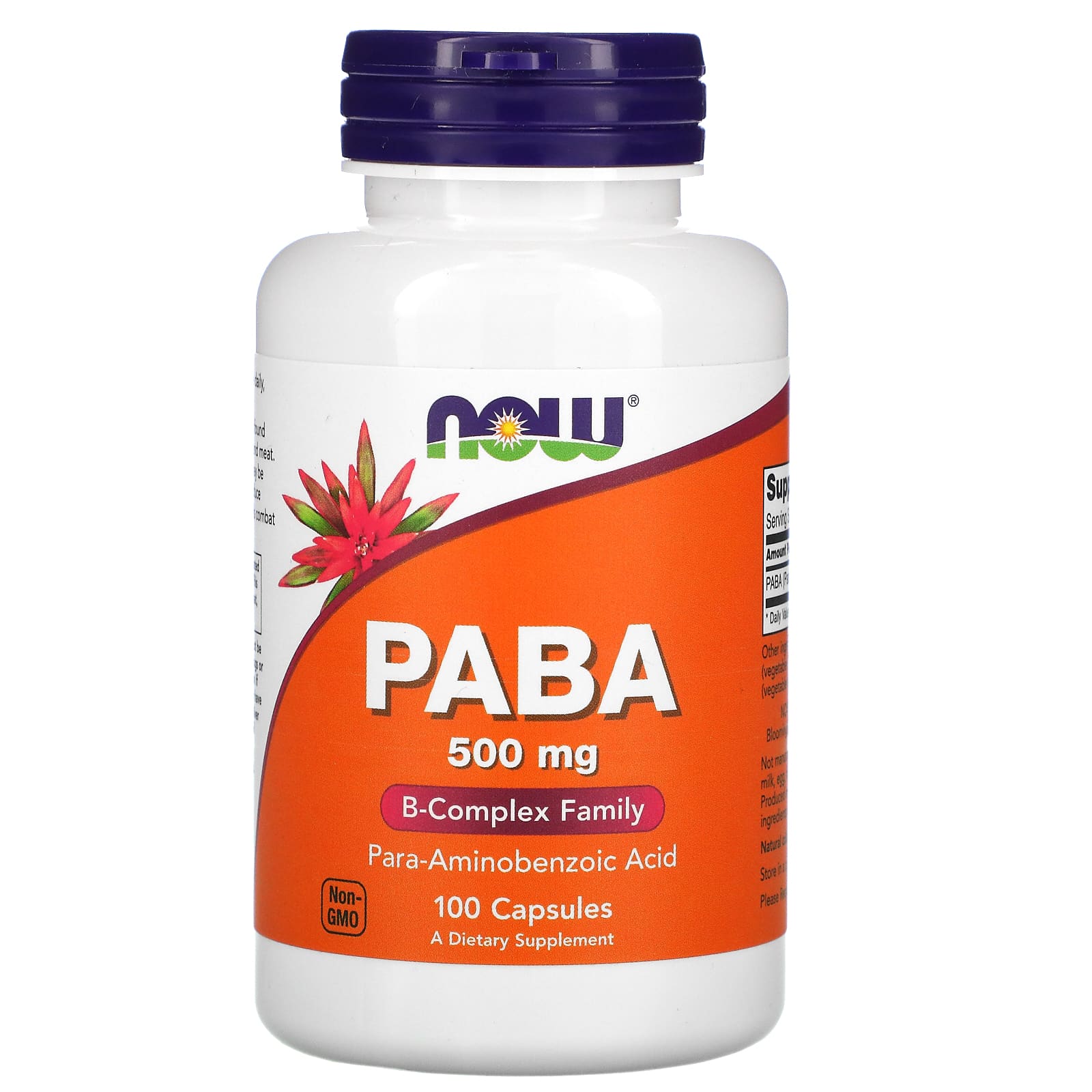 Now Foods PABA 500 мг 100 капсул