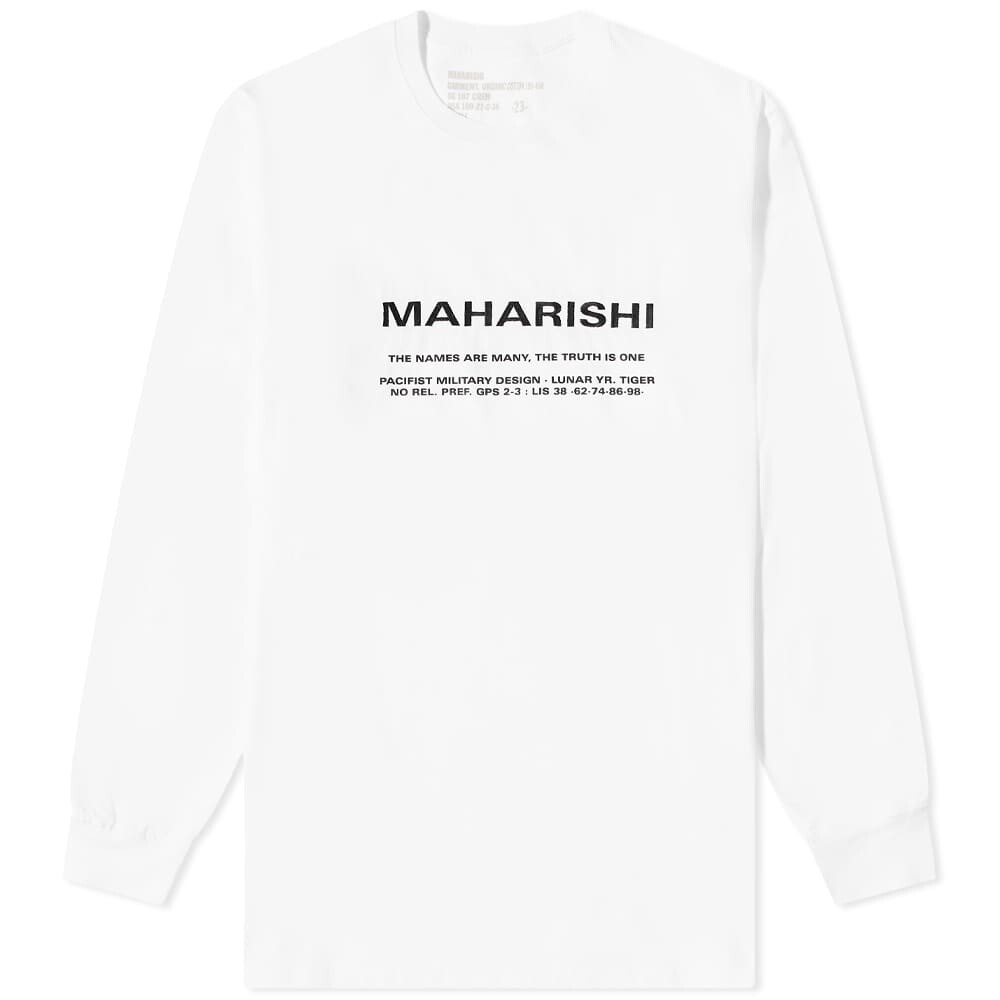 

Футболка Maharishi Long Sleeve MILTYPE Logo Tee, Белый