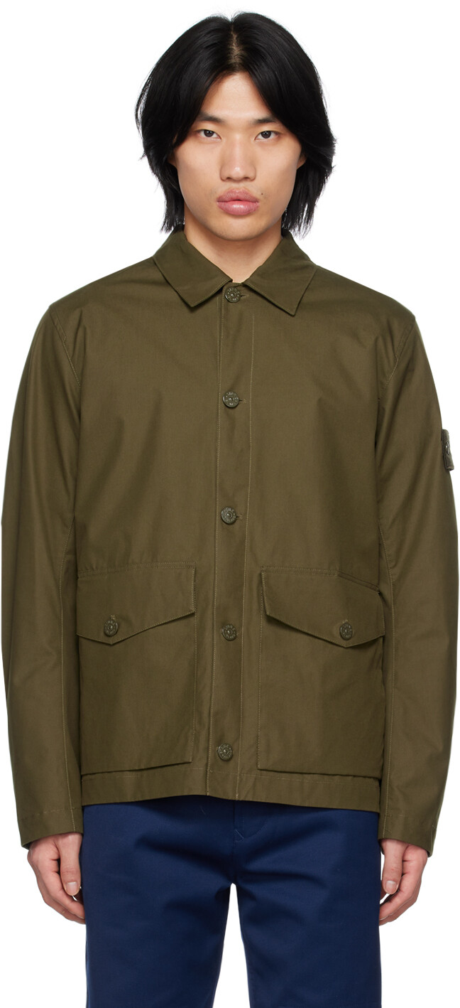 

Зеленая куртка на пуговицах Stone Island, Зеленый