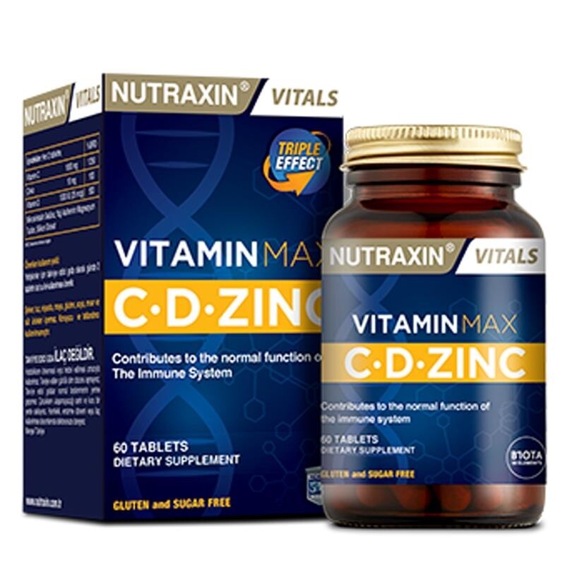

Nutraxin Vitamin Max C.D Zinc 60 таблеток