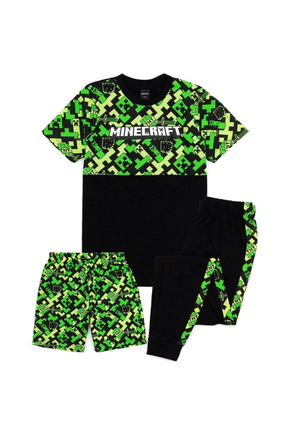 

Длинный пижамный комплект Gamer Minecraft, черный