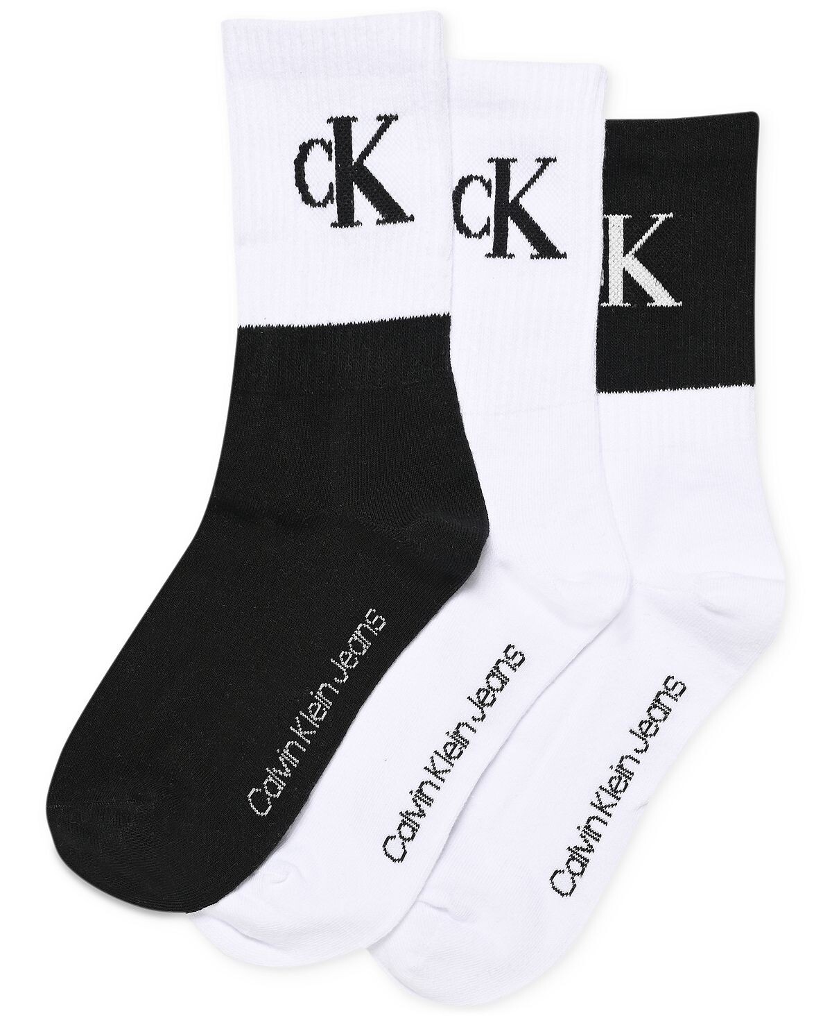 

Женские 3 шт. Носки с цветными блоками и логотипом Calvin Klein