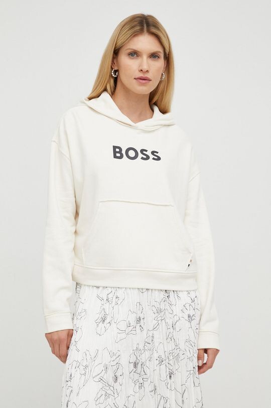 

Хлопковая толстовка Boss, бежевый