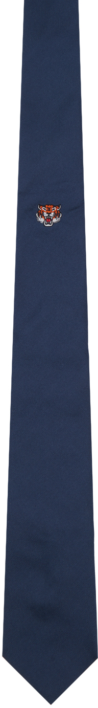 галстук seidensticker натуральный шелк для мужчин синий Темно-синий галстук шириной 7 см Kenzo