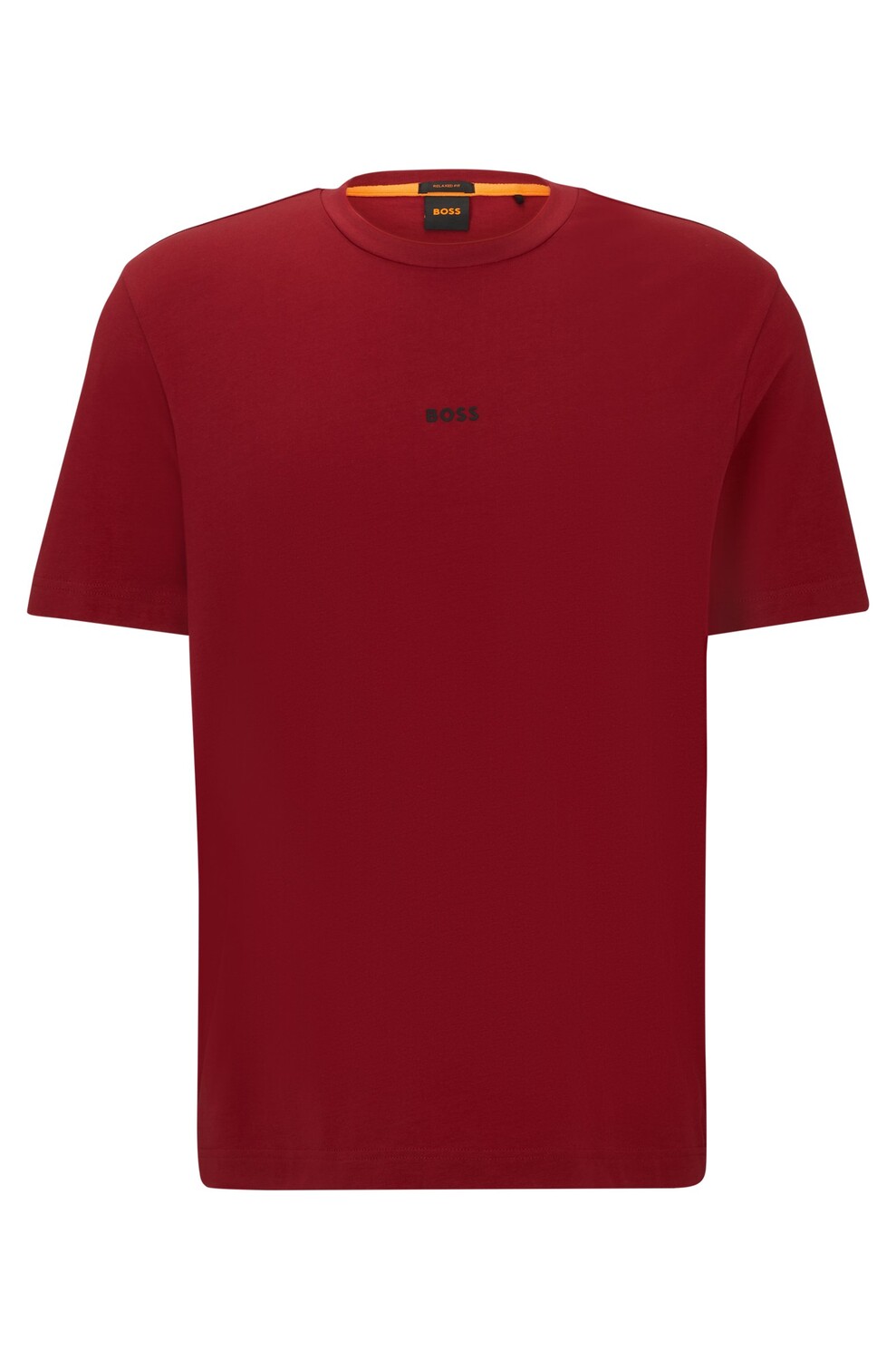 

Футболка Boss Relaxed-fit In Stretch Cotton With Logo Print, красный