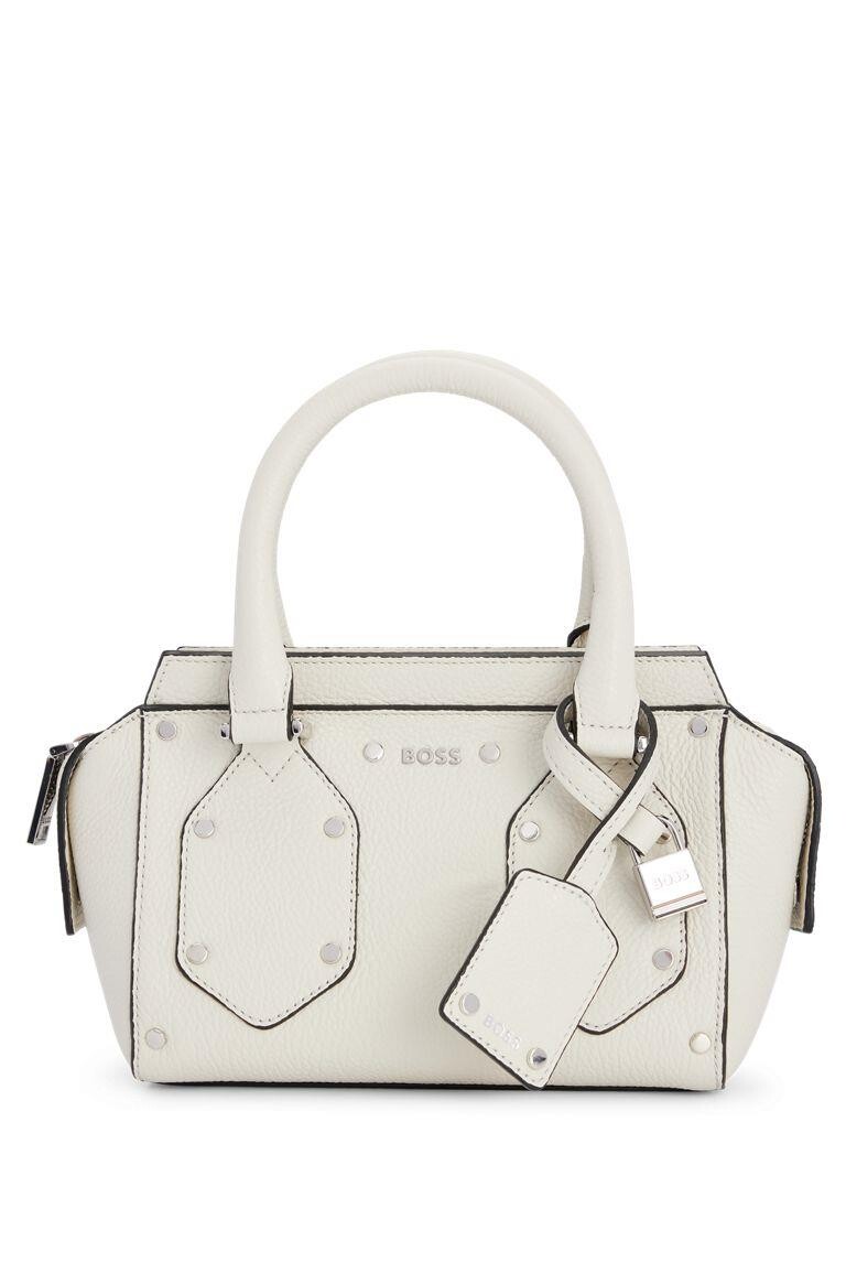 

Сумка-тоут Boss Grained-leather Mini With Padlock And Tag, белый