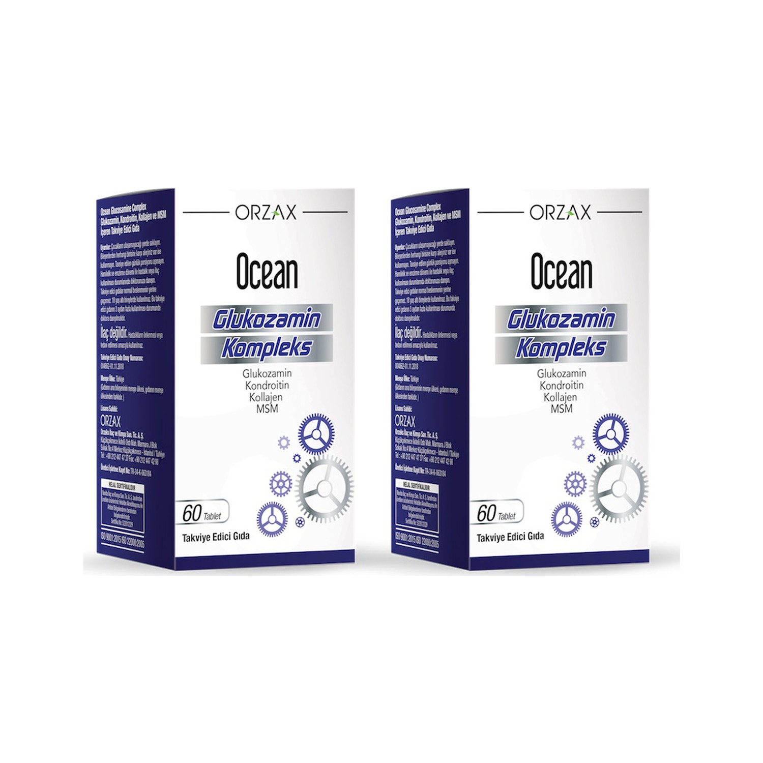 Глюкозаминовый комплекс Orzax Ocean, 2 упаковки по 60 таблеток пищевая добавка 8 in 1 excel glucosamine 110 таб