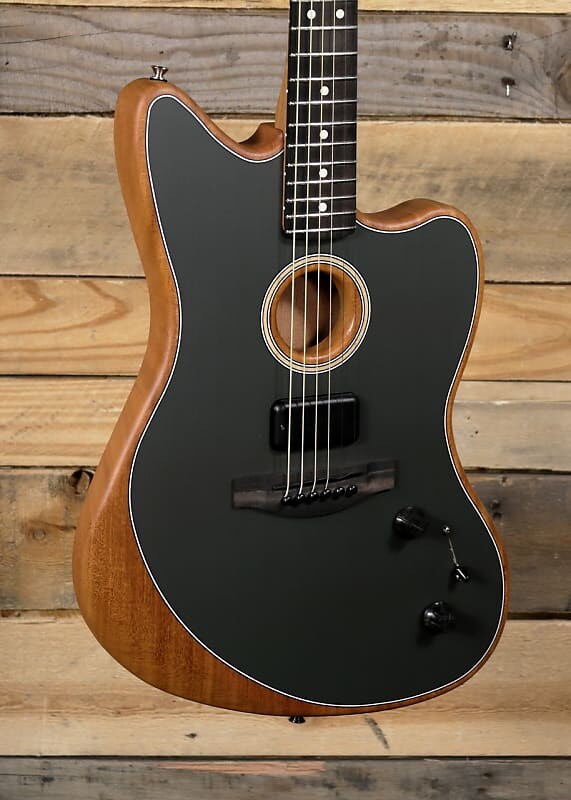 

Fender American Acoustasonic Jazzmaster Electric/Acoustic Guitar Tungsten w/Gigbag Fender American Acoustasonic Jazzmaster Electric/ Guitar w/ Gigbag
