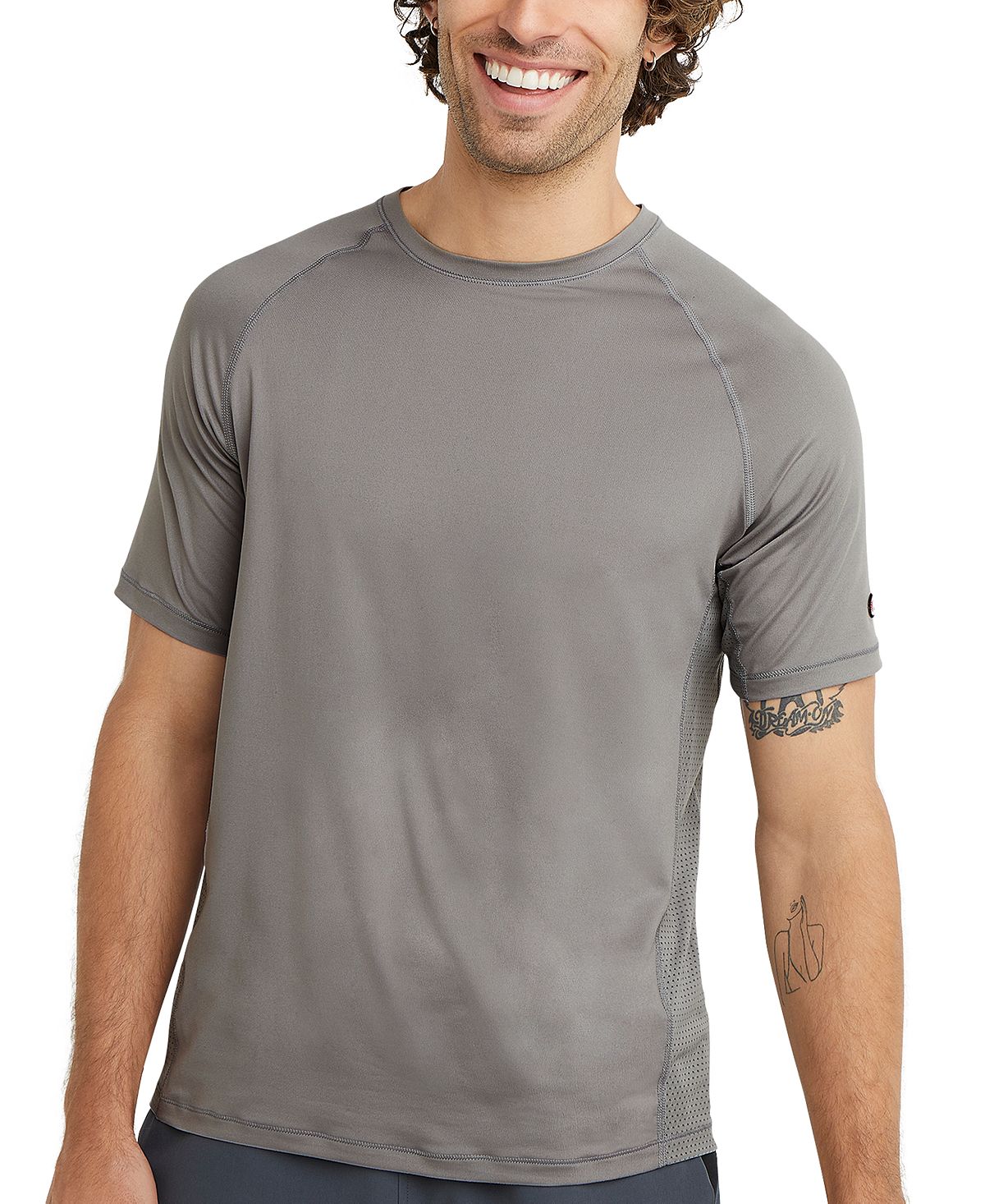 Мужская фирменная сетчатая футболка на спине Champion, мульти