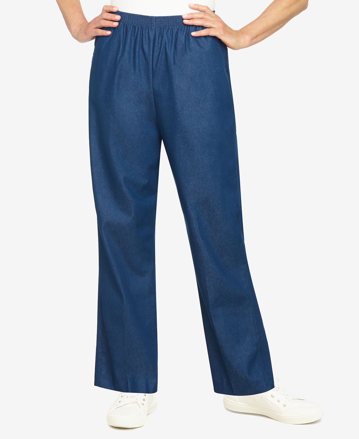 Плюс размер классический джинсовый без застежек прямые брюки стандартной длины Alfred Dunner, мульти