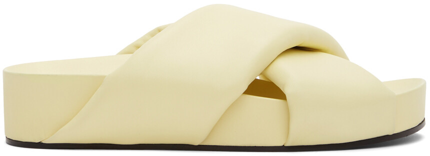 

Желтые массивные сандалии с запахом Jil Sander