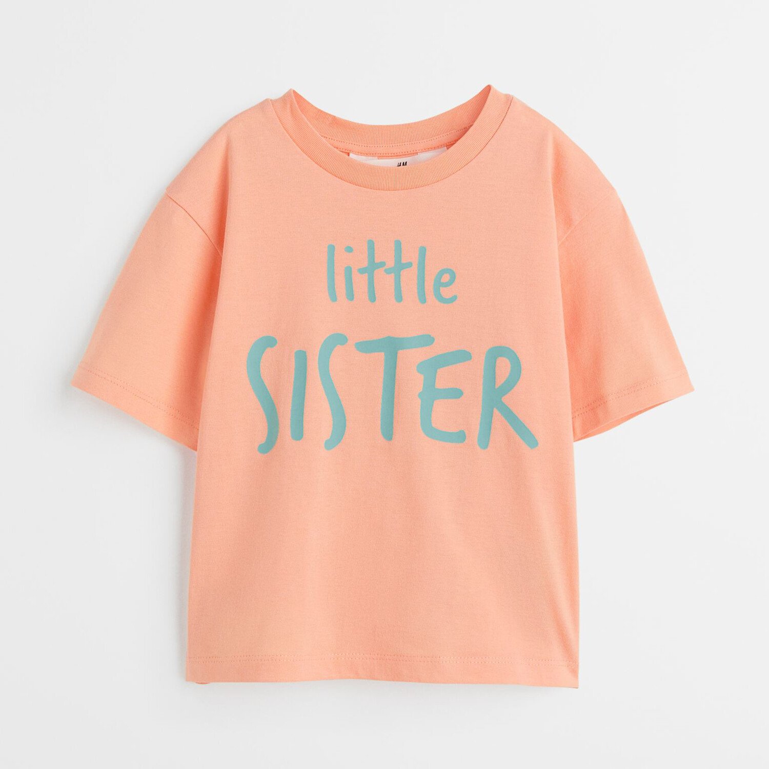 

Футболка для братьев и сестер H&M Little Sister, светло-оранжевый/бирюзовый