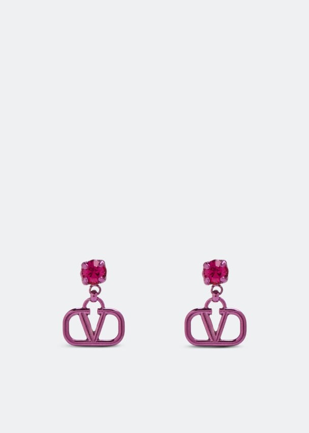 

Серьги VALENTINO GARAVANI VLogo Signature strass earrings, розовый