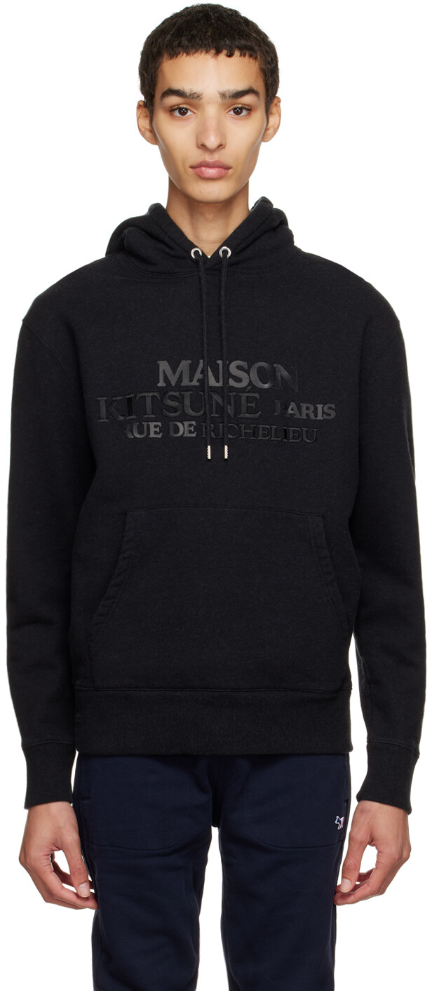

Черный худи Rue Richelieu Maison Kitsuné