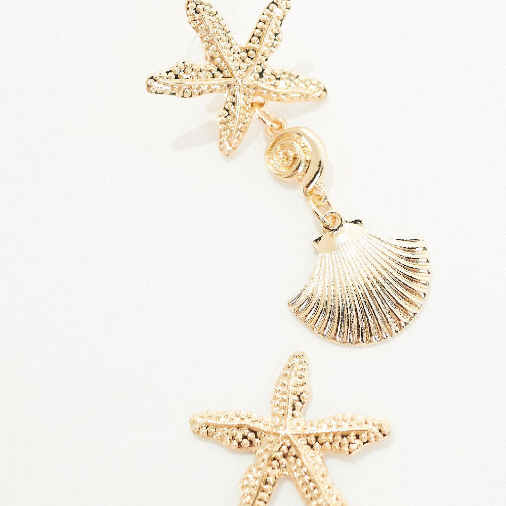 

Серьги Kaiia Starfish And Shell Drop, золотистый