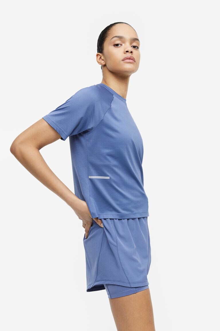

Двойные шорты для бега DryMove H&M, синий
