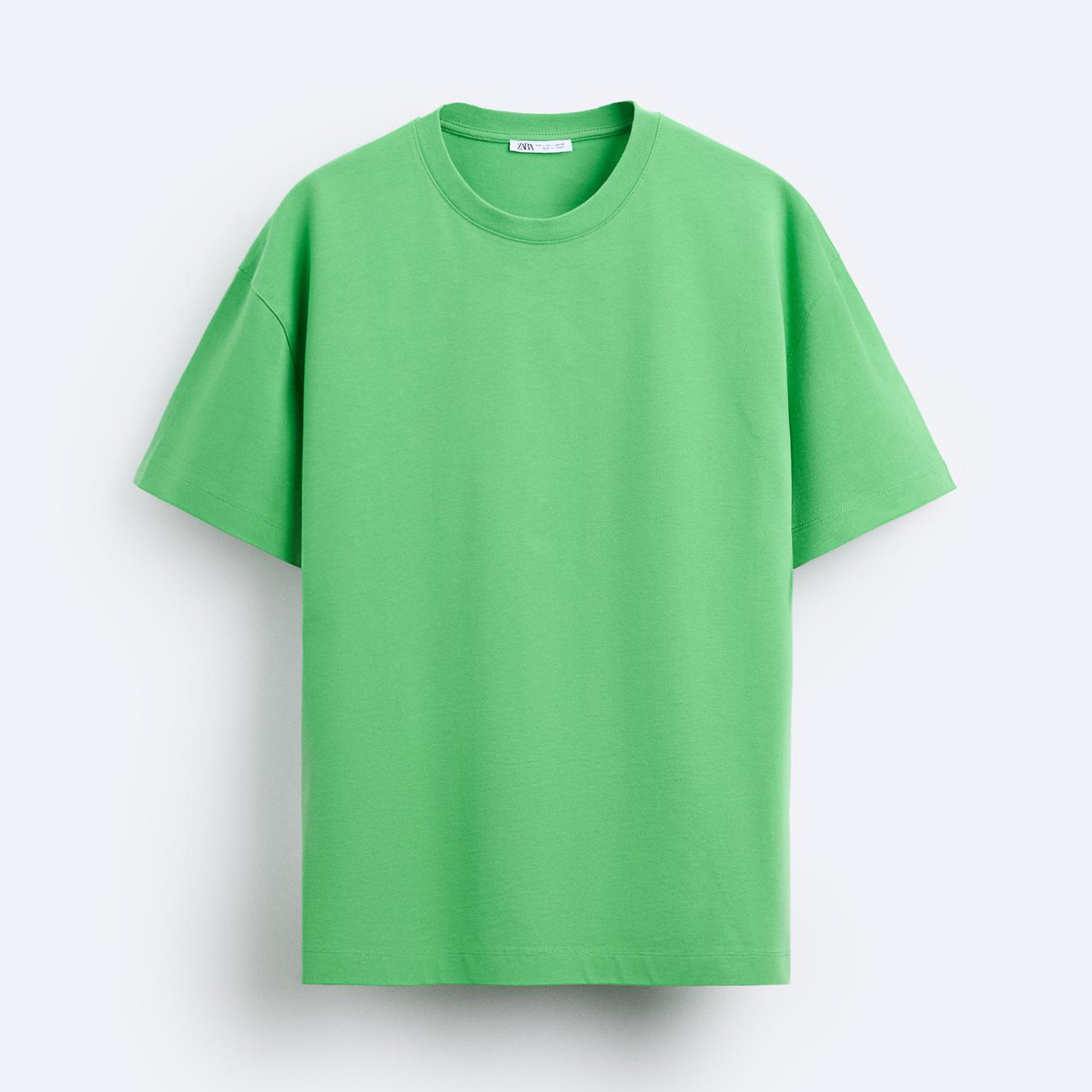 Футболка Zara Basic Heavy Weight, зеленый heavy weight plain hoodie men cotton