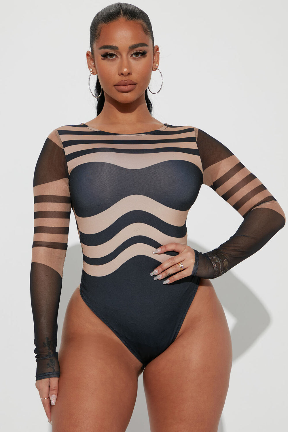 

Боди Fashion Nova T16270, серо-коричневый