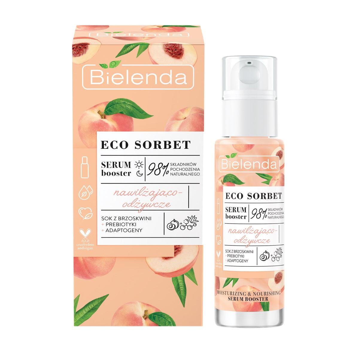 

Bielenda Eco Sorbet сыворотка-бустер увлажняющая и питательная Персик 30мл
