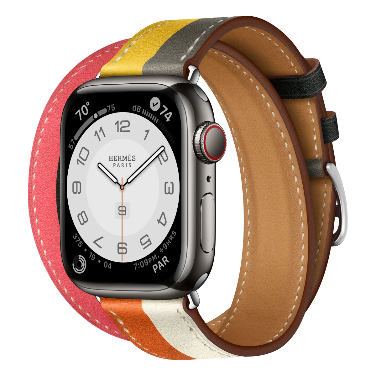 

Умные часы Apple Watch Series 8 Hermes (GPS + Cellular), 41мм, Space black, Orange/Blanc