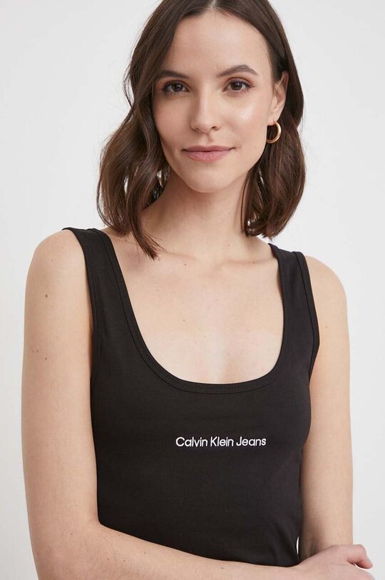 

Хлопковый топ Calvin Klein Jeans, черный