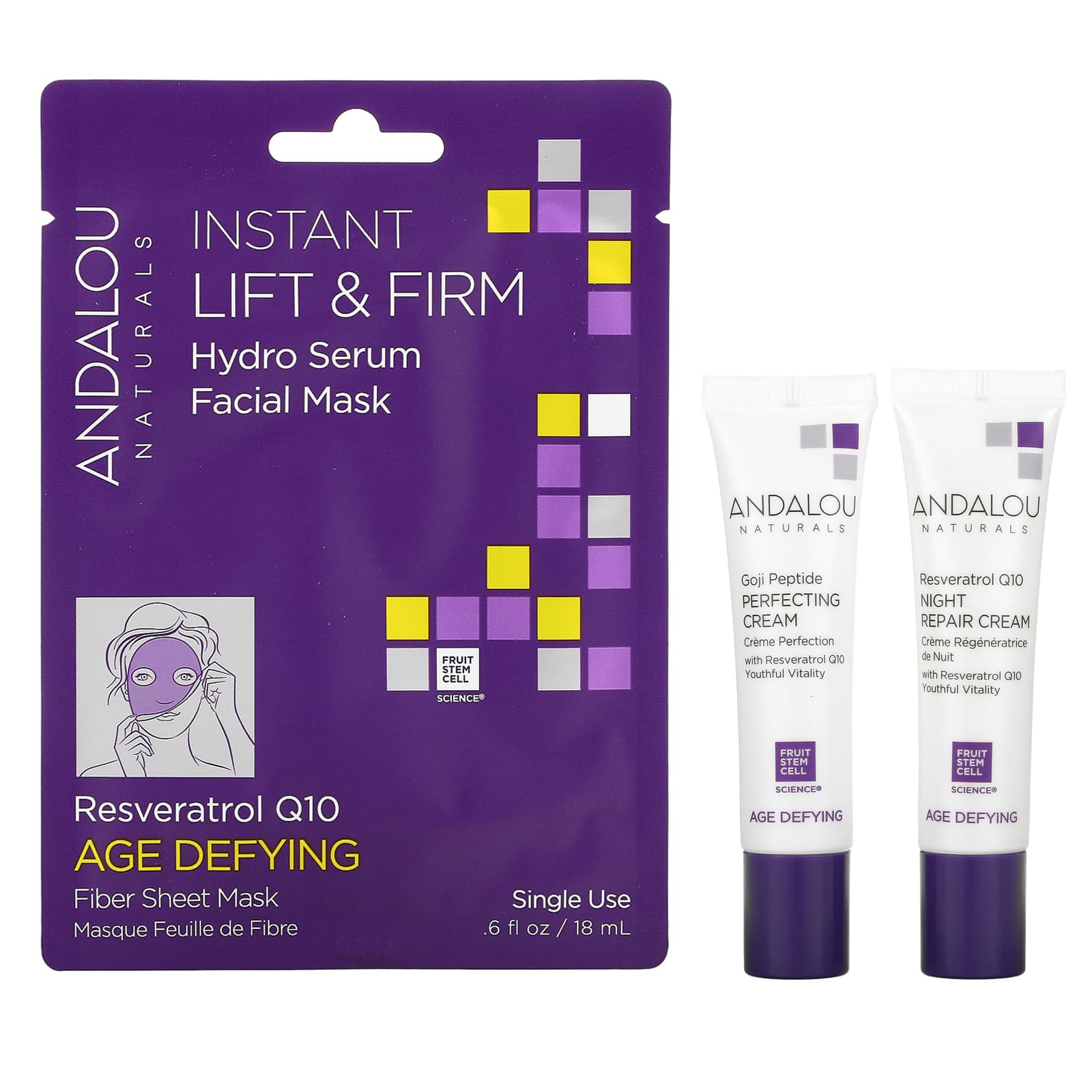 Маска Andalou Naturals Age Defying Day To Night, набор из 3 предметов