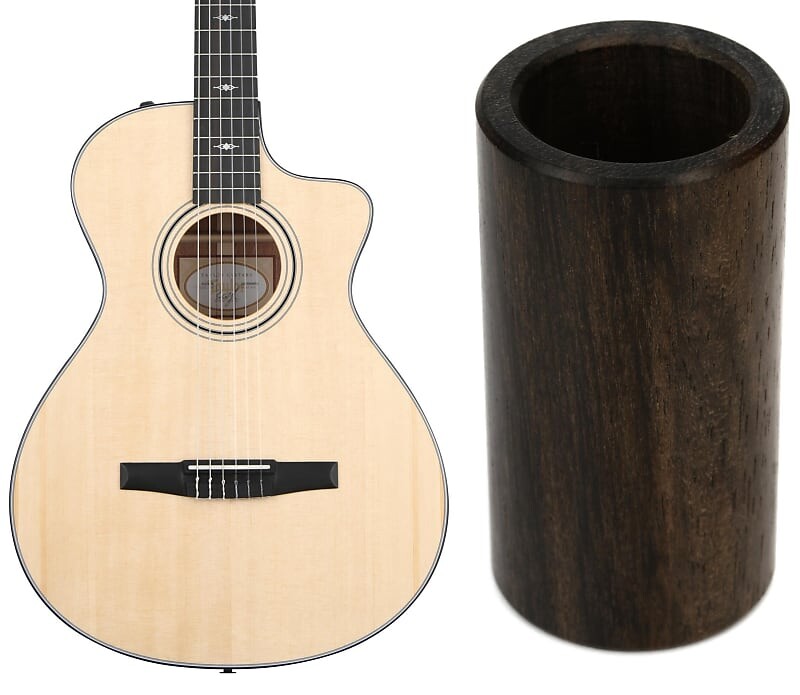 

Taylor 312ce-N Нейлоновая акустико-электрическая гитара - Комплект из натуральной ситхинской ели с гитарным слайдом Taylor Taylor Wood - Большое черное дерево C302001303800032093=1 80762=1