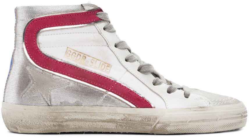

Розово-серебристые шлепанцы Golden Goose