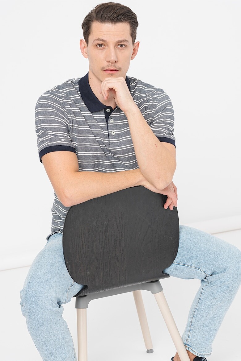 

Полосатая футболка Bluwin с воротником Jack & Jones, синий