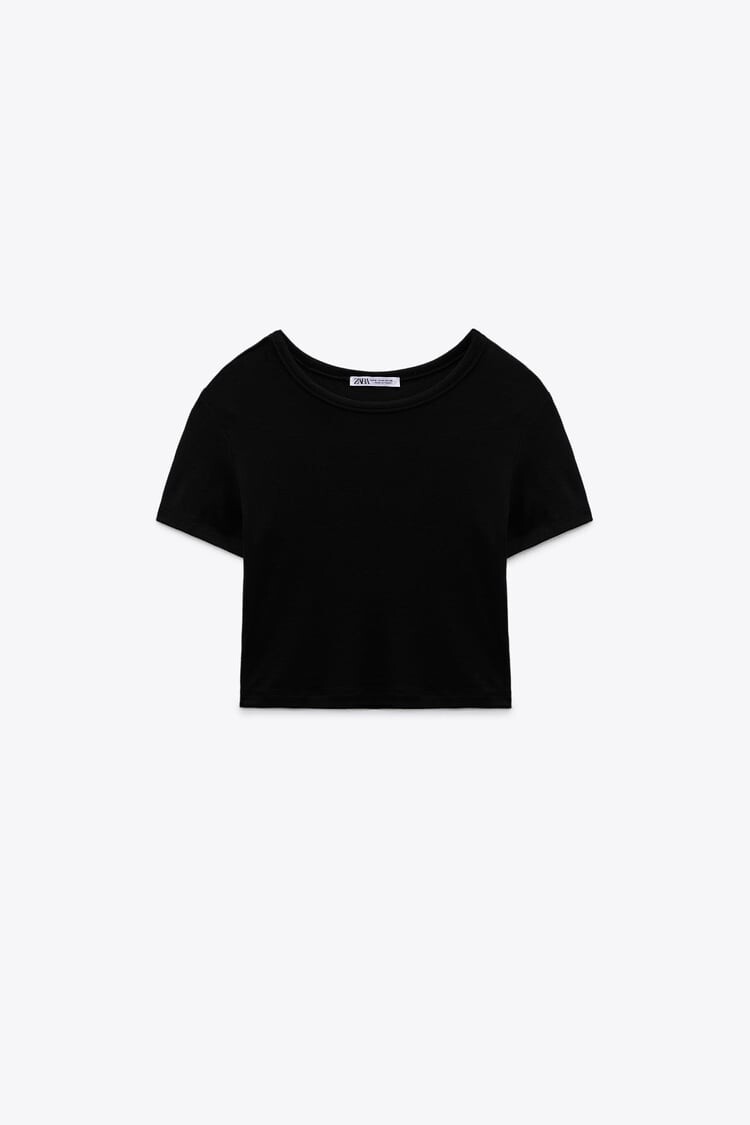 

Топ Zara Crop, чёрный
