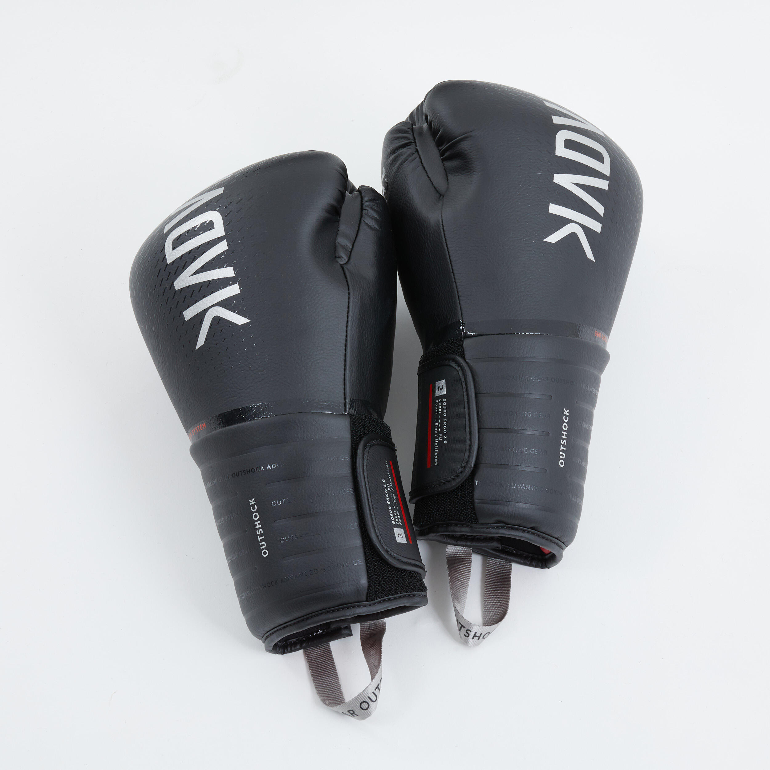 Боксерские перчатки 500 черные OUTSHOCK, черный