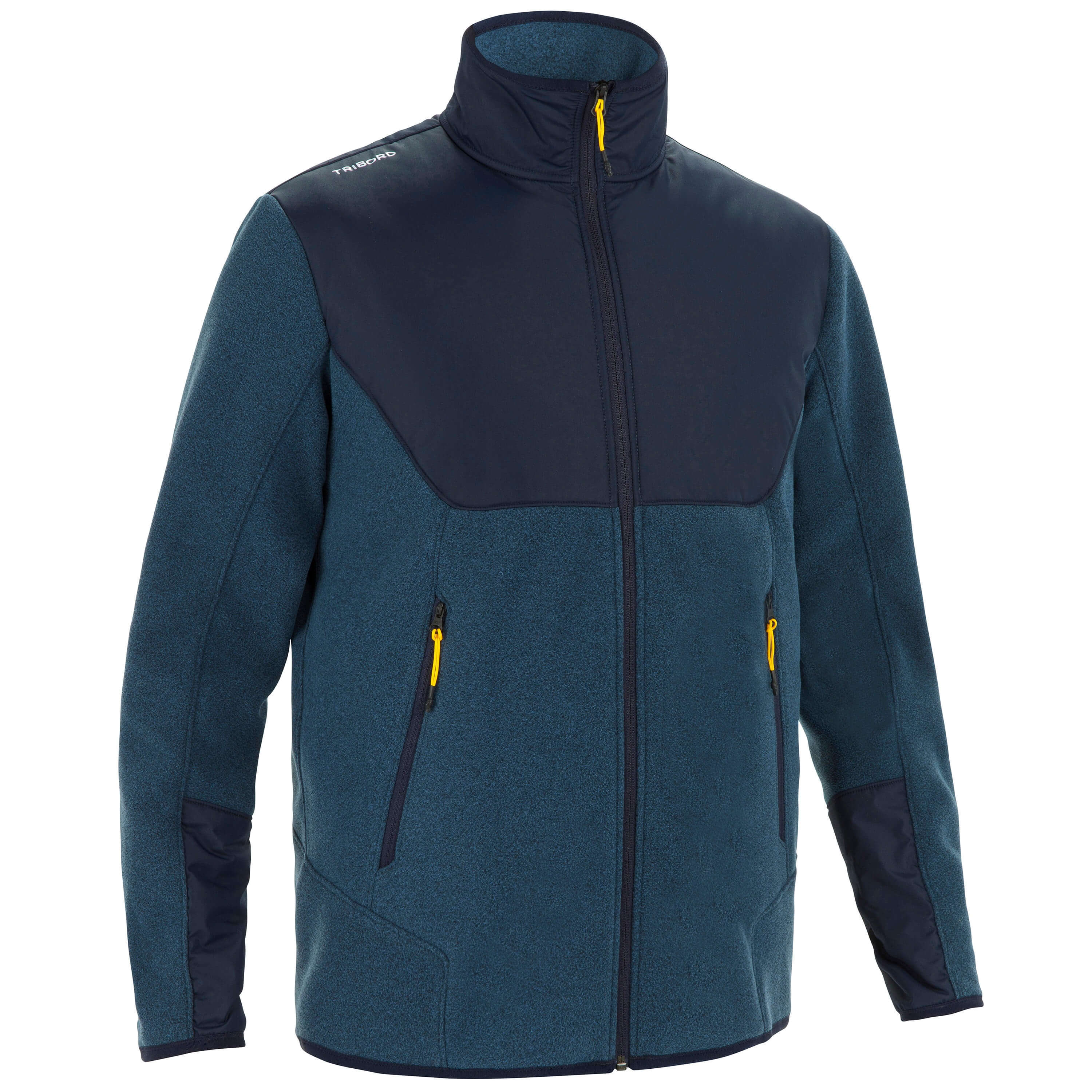 Куртка флисовая парусная мужская 500 Tribord, серо-голубая (Размер S) флисовый кардиган жилет для мужчин осень и зима уличная парная теплая флисовая спортивная куртка без рукавов с воротником стойкой