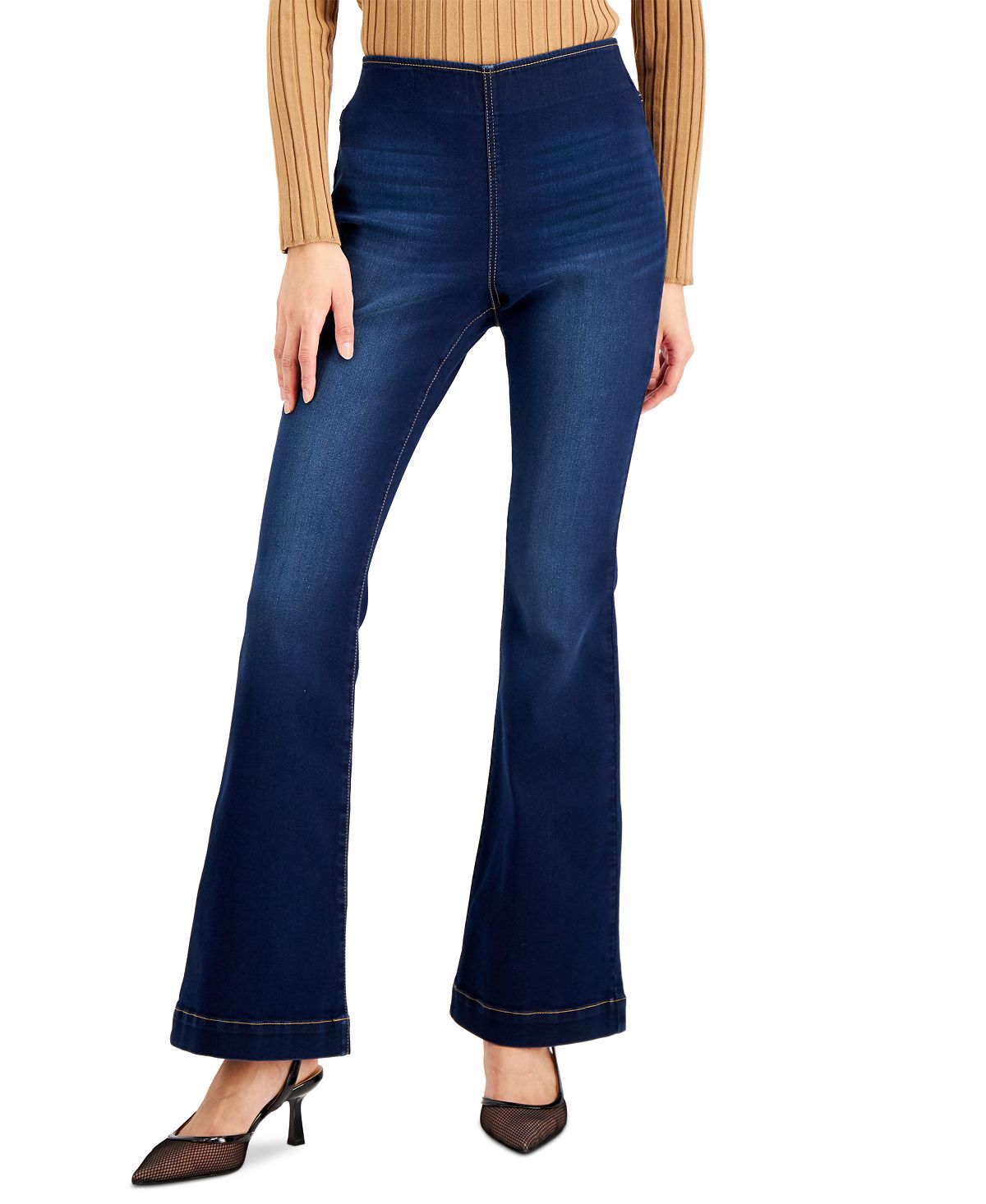 Расклешенные джинсы petite pull-on, созданные для macy's INC International Concepts, мульти