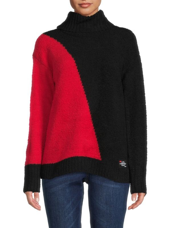 

Водолазка с цветными блоками Karl Lagerfeld Paris Admiral red black