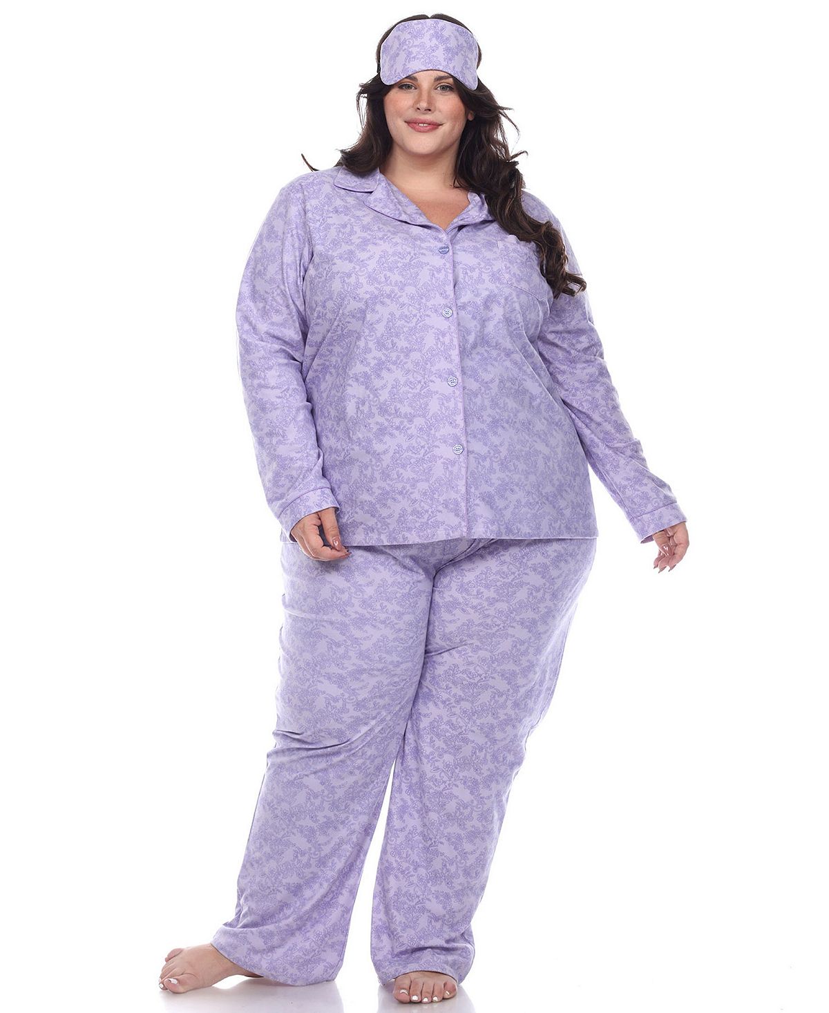 Пижамный комплект больших размеров, 3 предмета White Mark, мульти пижамный комплект больших размеров 3 предмета white mark синий