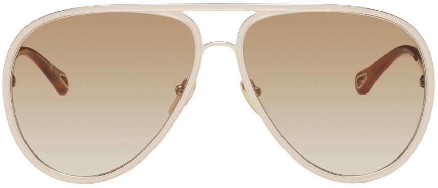 

Золотисто-розовые солнцезащитные очки-авиаторы Chloé