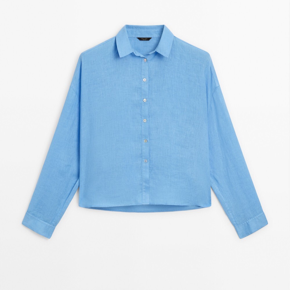 

Рубашка Massimo Dutti Linen, синий