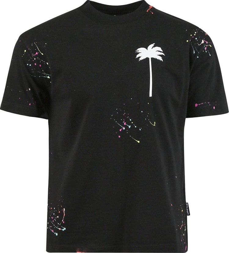 Футболка Palm Angels PXP Painted Classic Tee 'Black/White', черный - фото