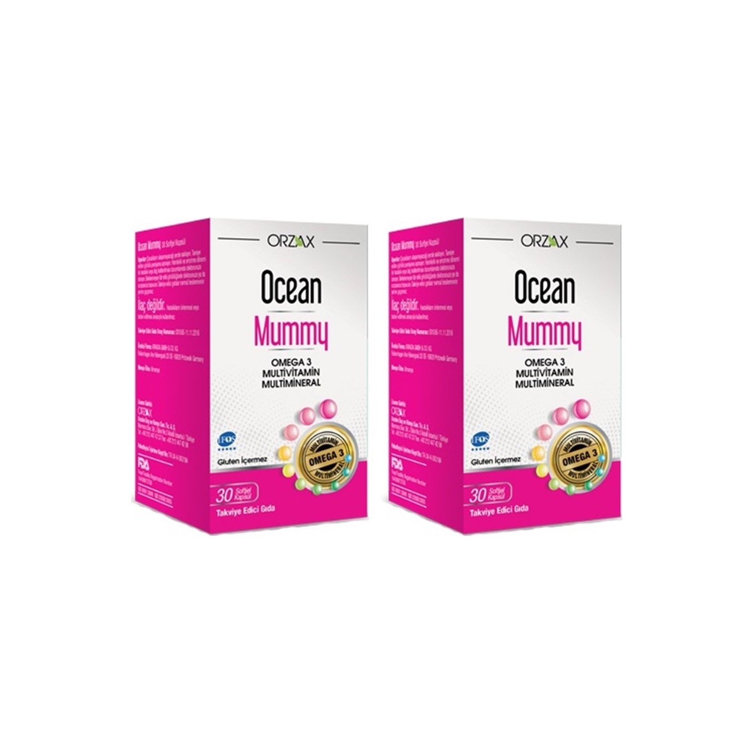 Мультивитамин Омега-3 Ocean Mummy, 2 упаковки по 30 капсул