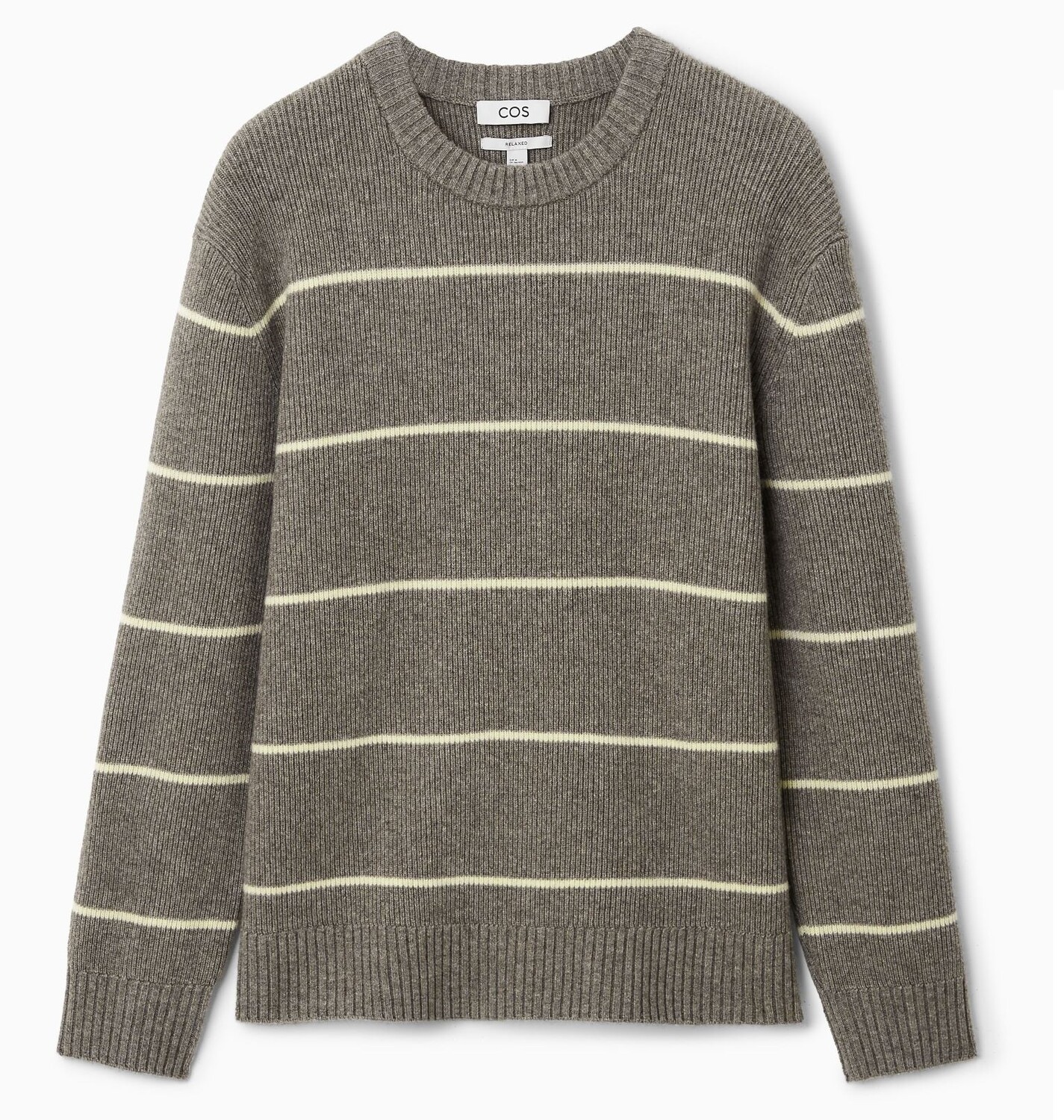 

Свитер Cos Wool-yak Mix With Stripes, темно-бежевый