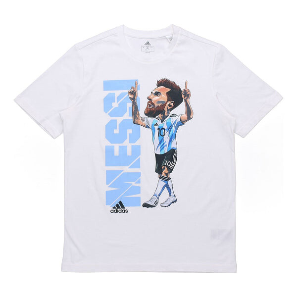 

Футболка Adidas Messi Icon T M Soccer/Football Casual Sports Short Sleeve White, Белый