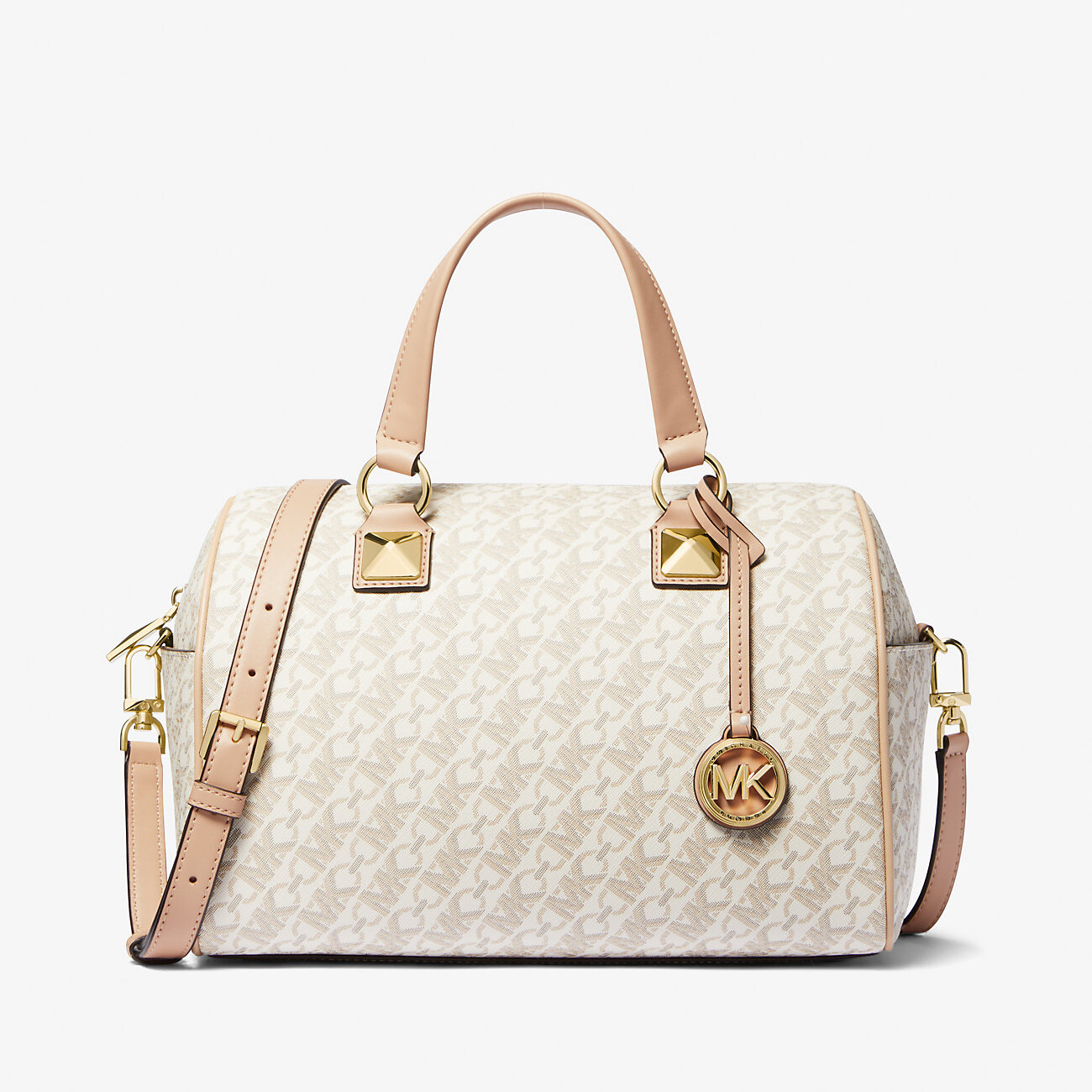 

Сумка Michael Michael Kors Grayson Medium Empire Signature Logo Satchel, кремовый