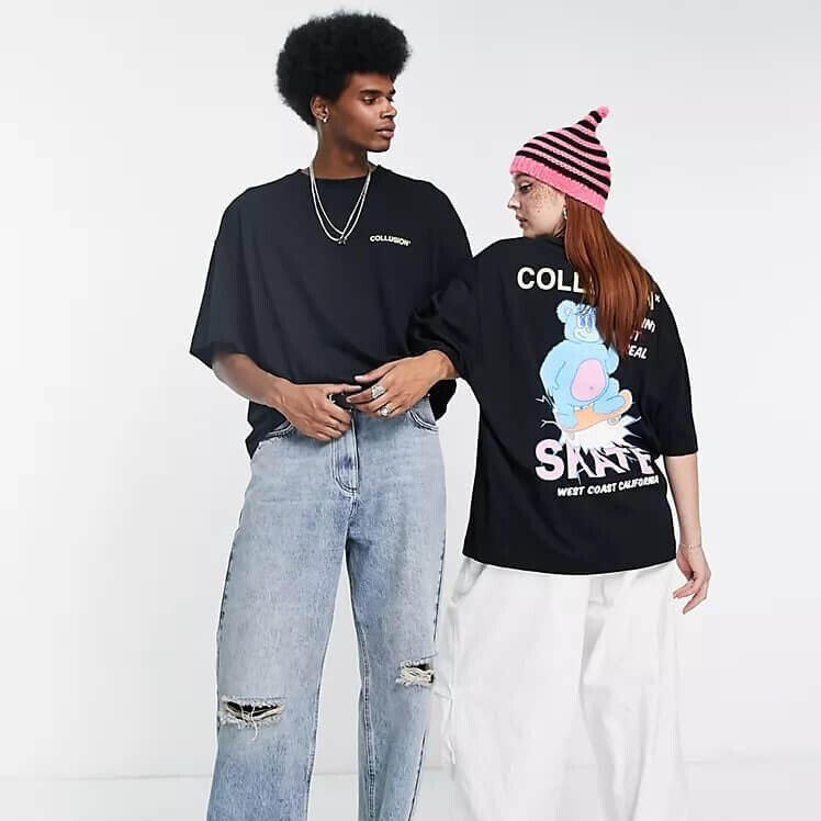 

Футболка Collusion Unisex Bear Front Print Skate, черный