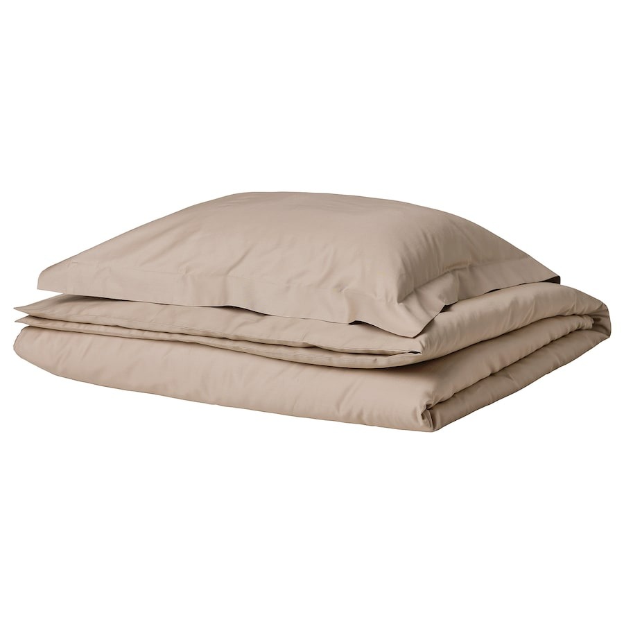 Комплект постельного белья Ikea Luktjasmin - 2 предмета, 150x200/50x60 см, темно-серый