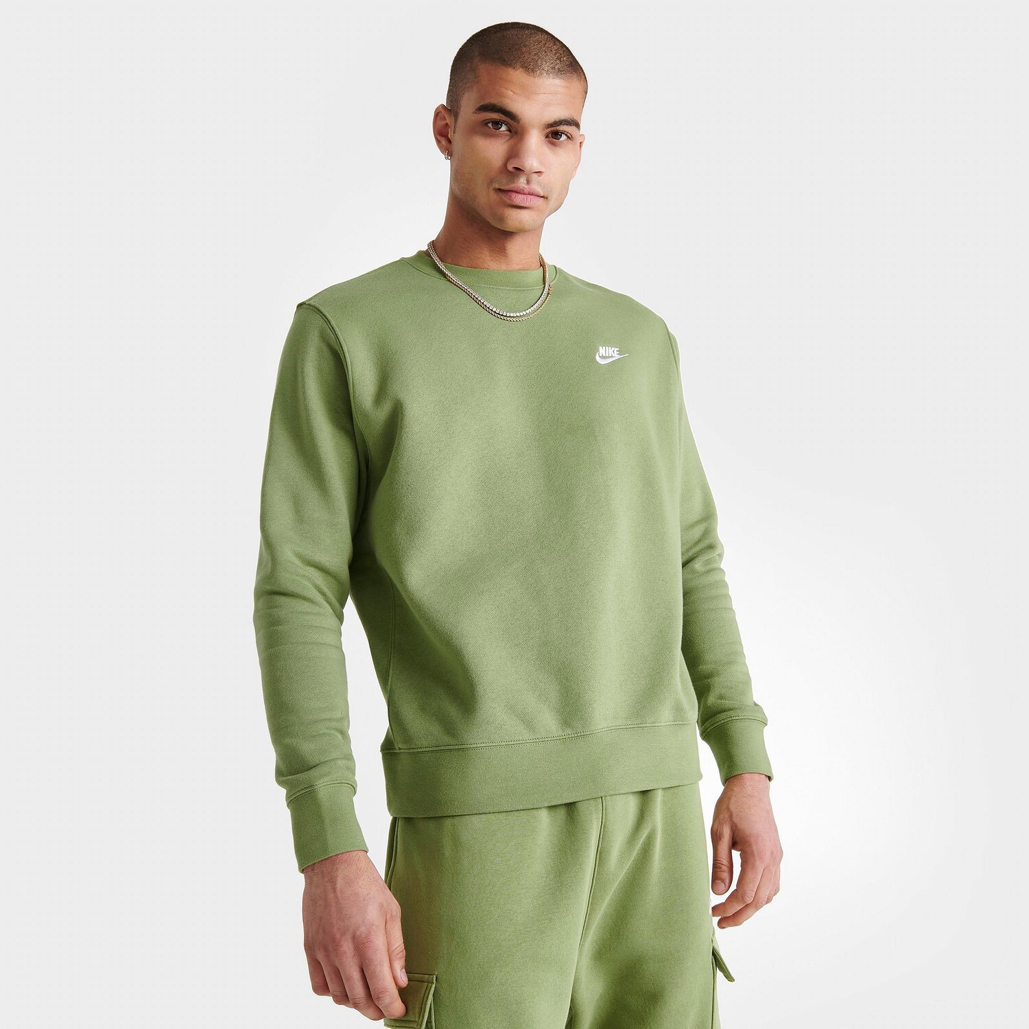 

Флисовая толстовка с круглым вырезом Nike Sportswear Club, зеленый