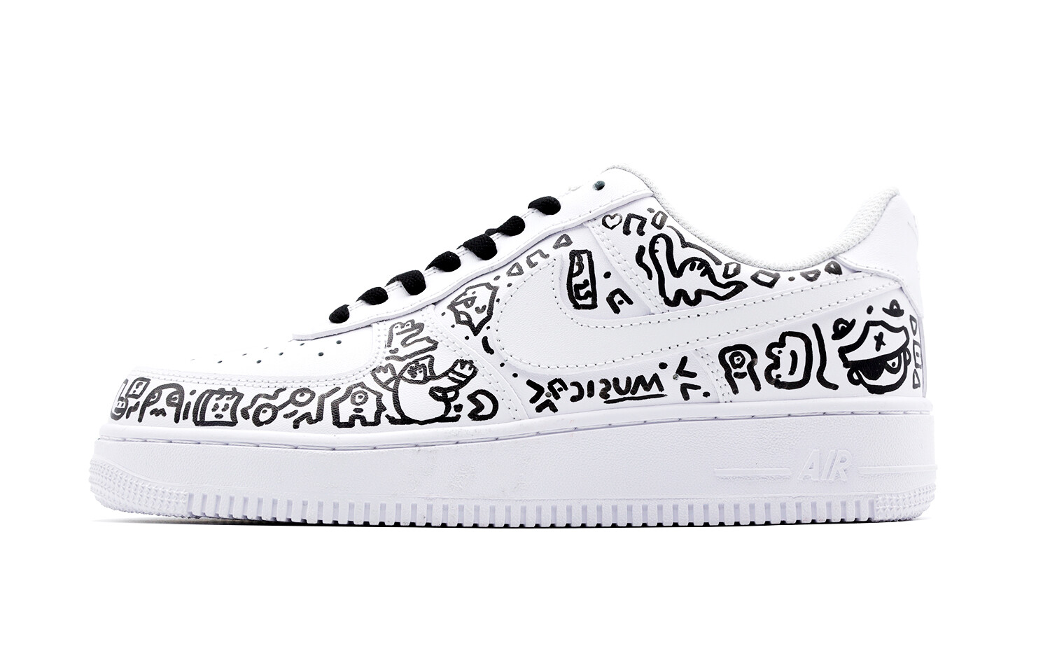 

Кроссовки Nike Air Force 1 Skateboarding Shoes Women's Low-top White/black, черный/белый