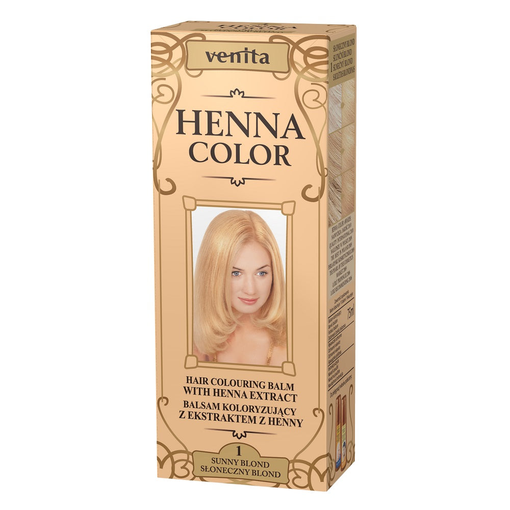 Venita Окрашивающий бальзам Henna Color с экстрактом хны 1 Солнечный блонд 75мл