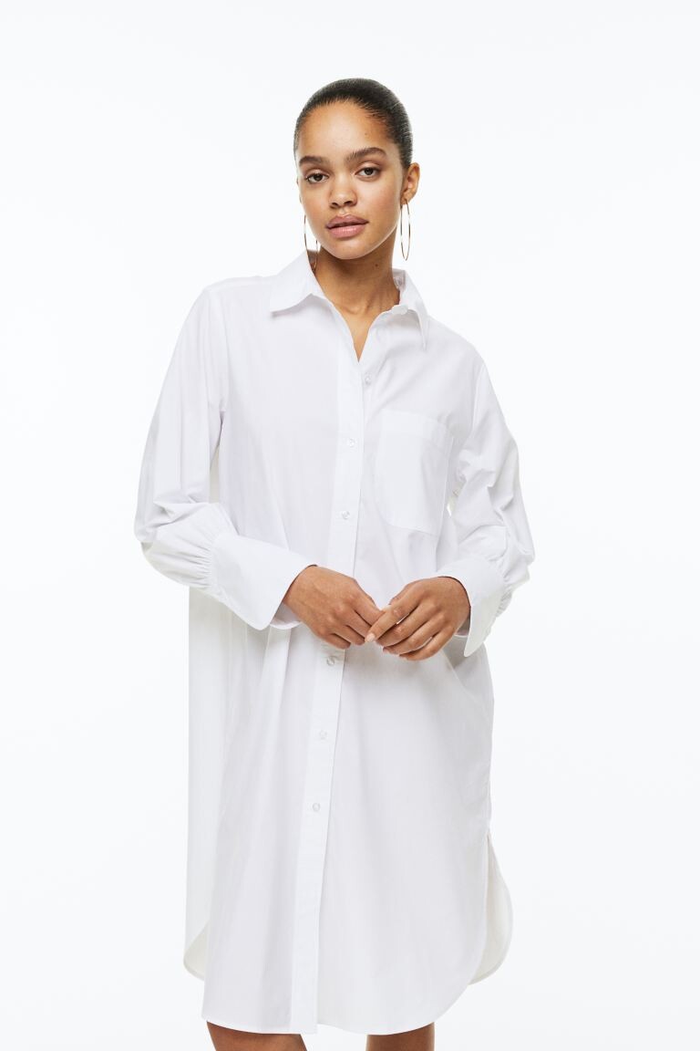 H and m white shirt sale dress